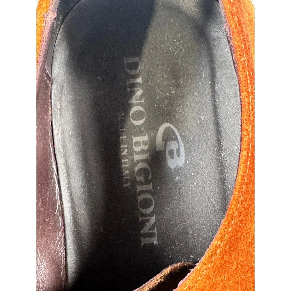 Dino Bigioni Mens Cognac Suede Derby Shoes Made in Italy Brown DB11428 Size 43.5